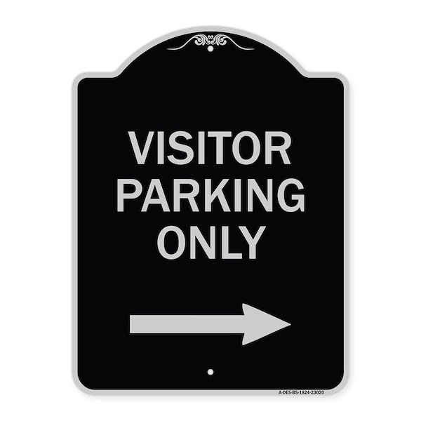 Signmission Reserved Parking Visitor Parking W/ Right Arrow Heavy-Gauge Aluminum Sign, 24" x 18", BS-1824-23020 A-DES-BS-1824-23020 - main